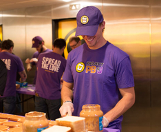 Which Wich Employee Making PB&Js for Salvation Army